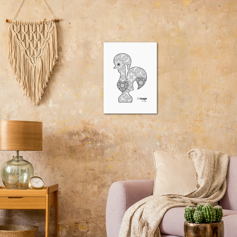 POSTER GALO DE BARCELOS EM FILIGRANA - FERRO FORJADO