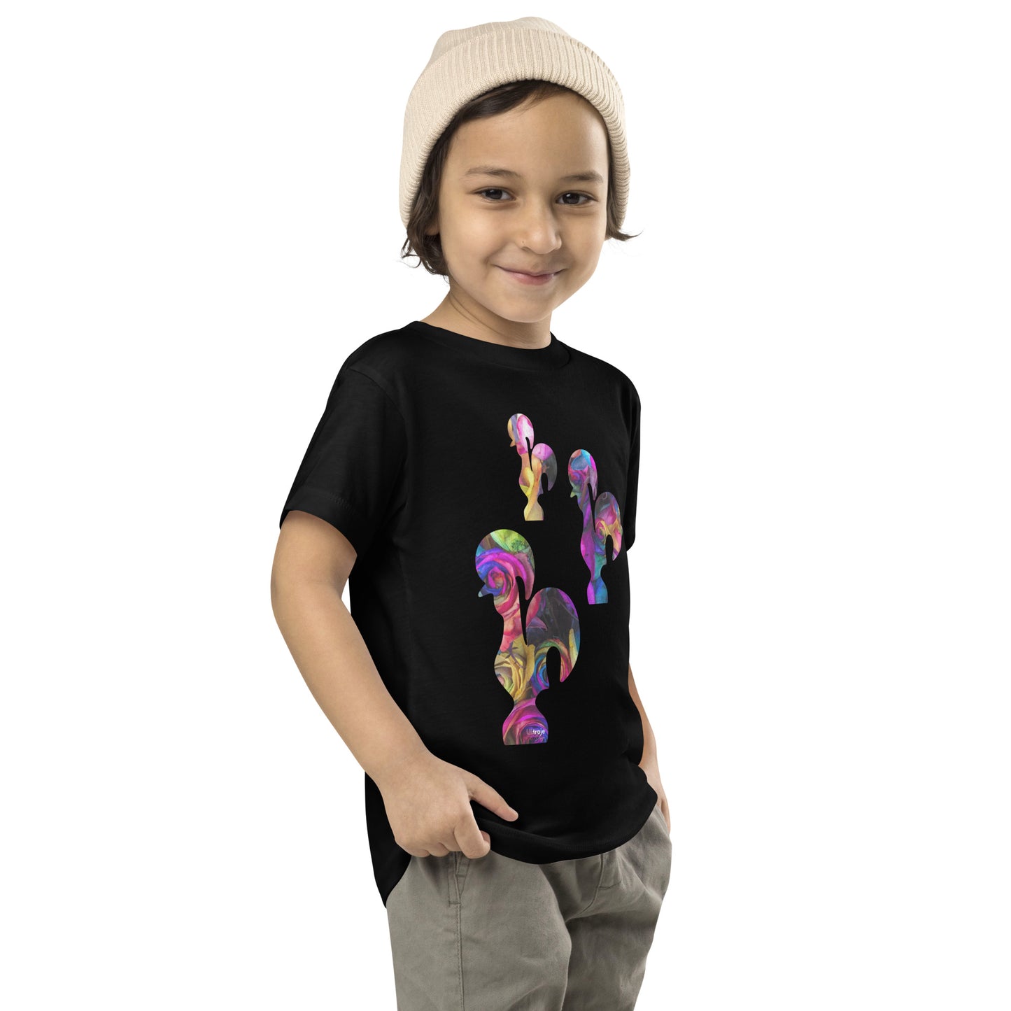 MINI T-SHIRT GALO DE BARCELOS - 3 GALITOS ROSAS