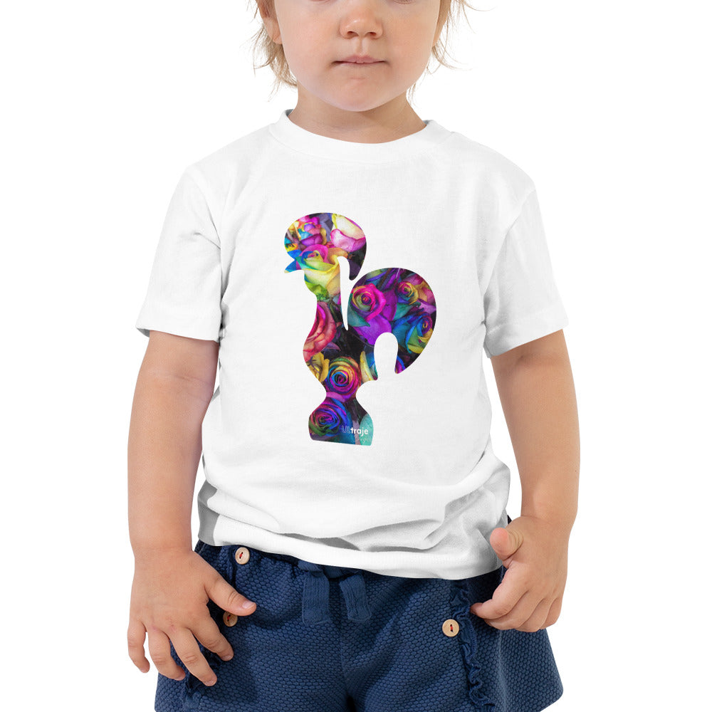 MINI T-SHIRT GALO DE BARCELOS - ROSAS TINGIDAS