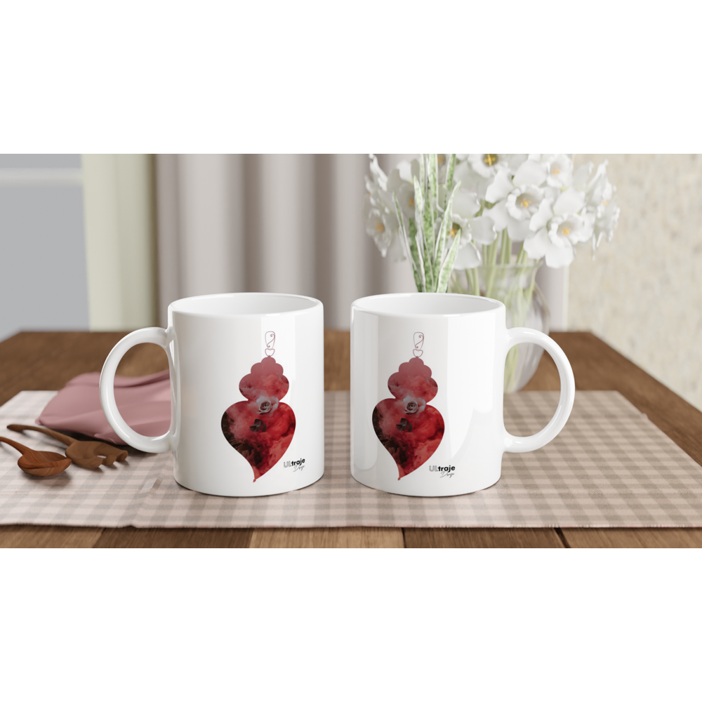 CANECA CORAÇÃO DE VIANA EM FLOR - ROSAS