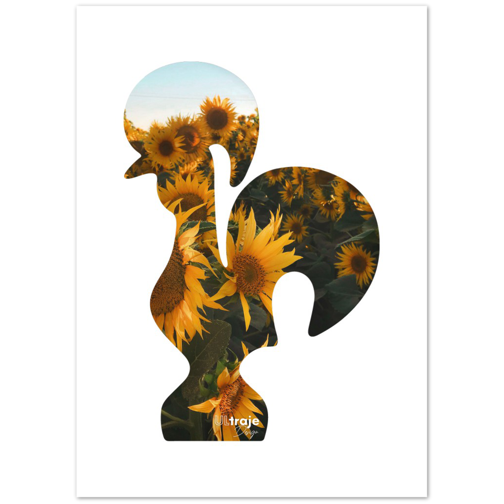 POSTER ROOSTER OF BARCELOS IN BLOOM - SUNFLOWERS 