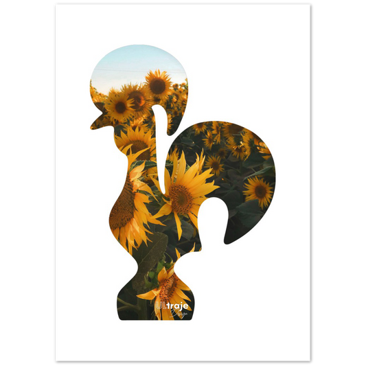 POSTER ROOSTER OF BARCELOS IN BLOOM - SUNFLOWERS 