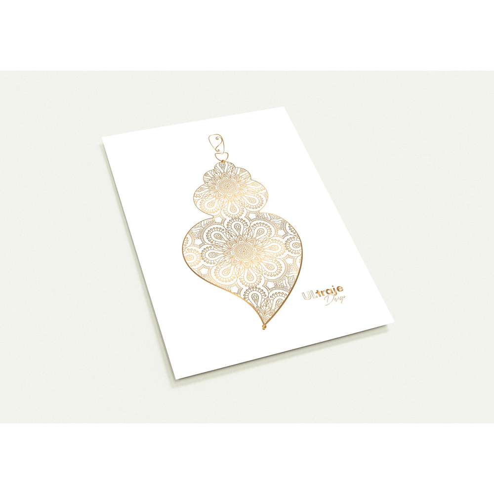 POSTCARDS HEART OF VIANA IN FILIGREE - GOLD