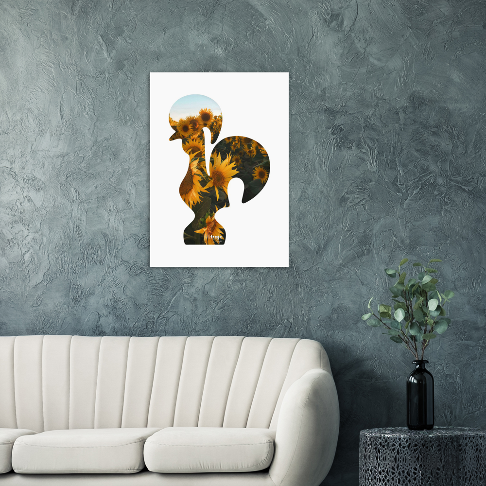 POSTER ROOSTER OF BARCELOS IN BLOOM - SUNFLOWERS 