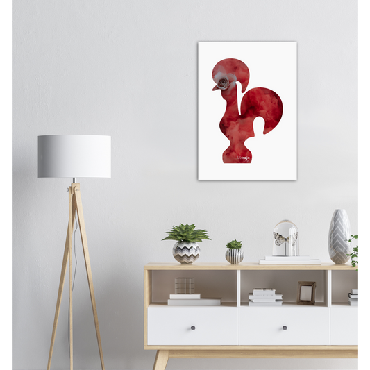 POSTER ROOSTER OF BARCELOS IN FLOWER - ROSES 