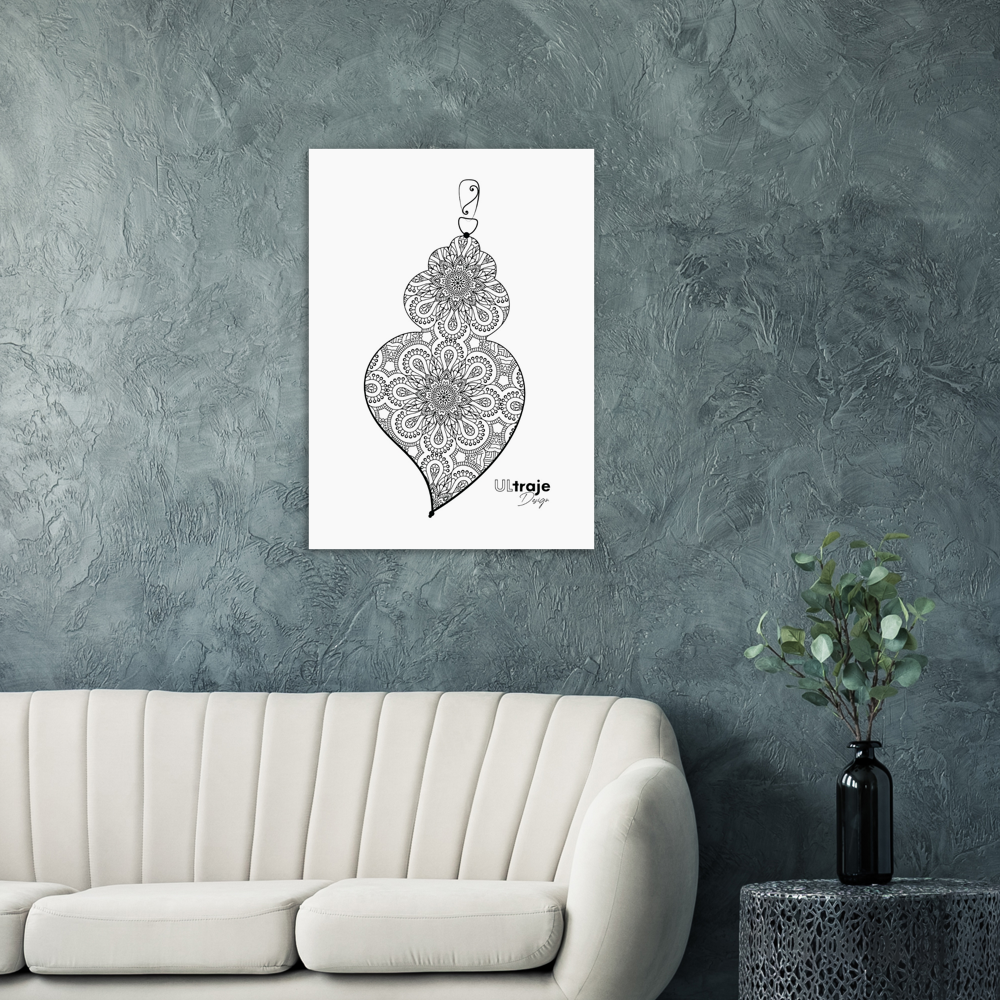 HEART OF VIANA POSTER IN FILIGREE - WROUGHT IRON 