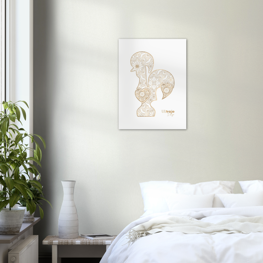 BARCELOS ROOSTER POSTER IN FILIGREE - GOLD 