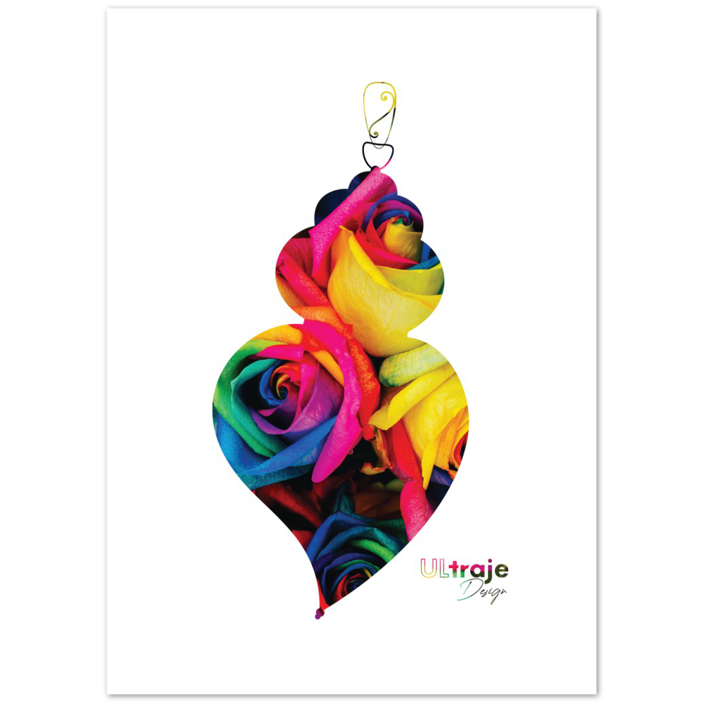 POSTER HEART OF VIANA IN BLOOM - DYED ROSES 