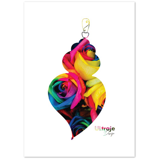 POSTER HEART OF VIANA IN BLOOM - DYED ROSES 