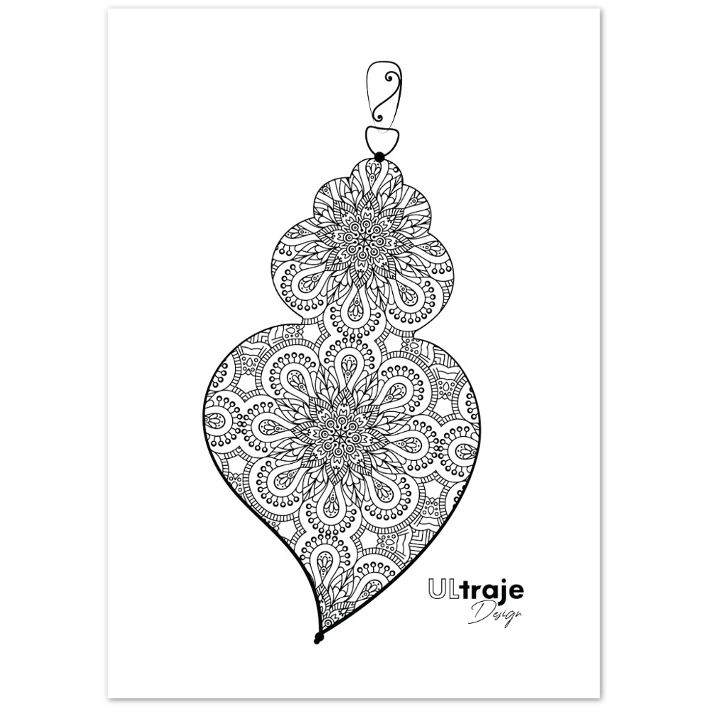 HEART OF VIANA POSTER IN FILIGREE - WROUGHT IRON 