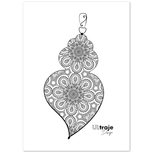 HEART OF VIANA POSTER IN FILIGREE - WROUGHT IRON 