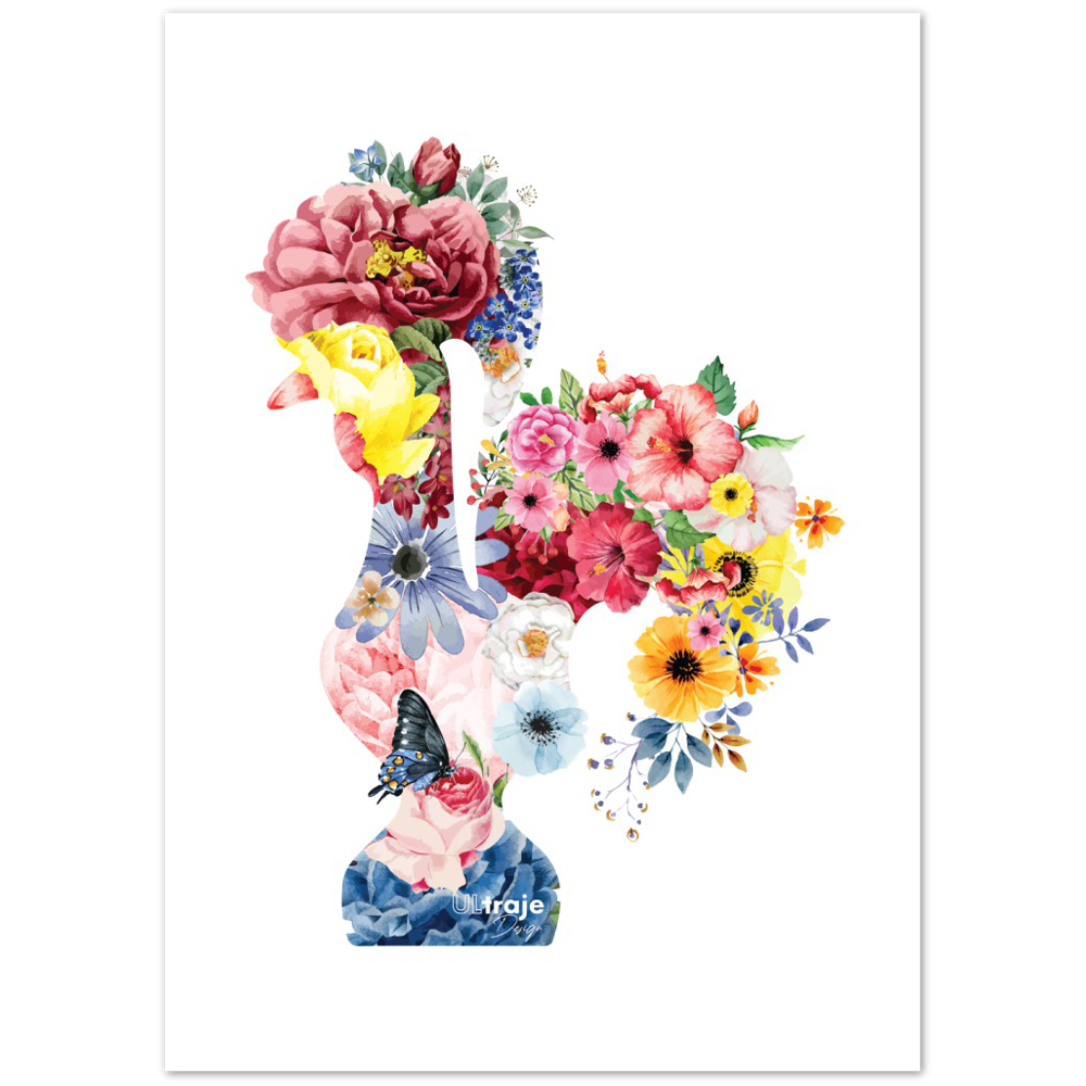 BARCELOS ROOSTER POSTER IN FLOWER - GARDEN 