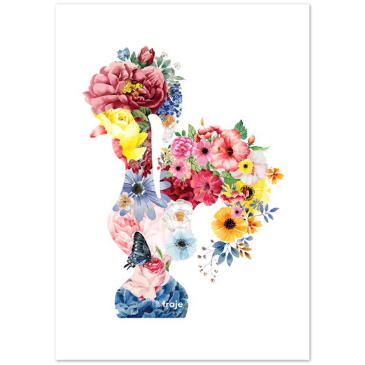 BARCELOS ROOSTER POSTER IN FLOWER - GARDEN 