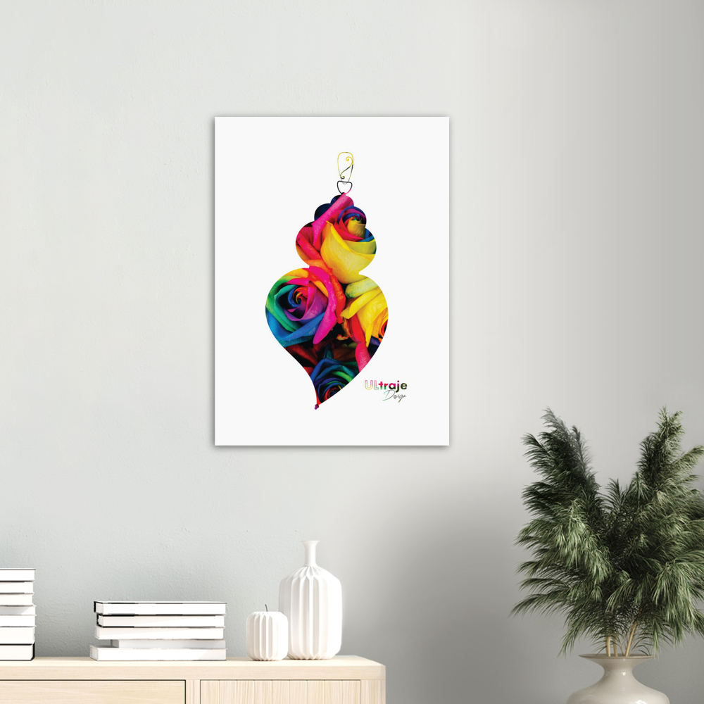 POSTER HEART OF VIANA IN BLOOM - DYED ROSES 