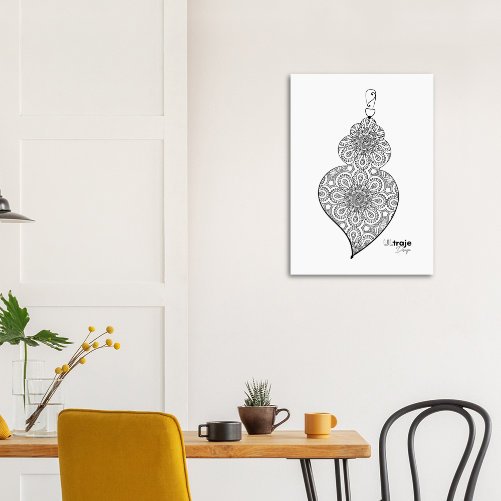 HEART OF VIANA POSTER IN FILIGREE - WROUGHT IRON 