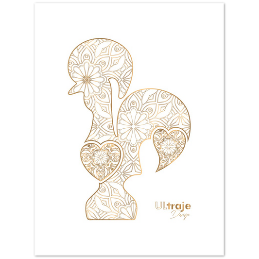 BARCELOS ROOSTER POSTER IN FILIGREE - GOLD 