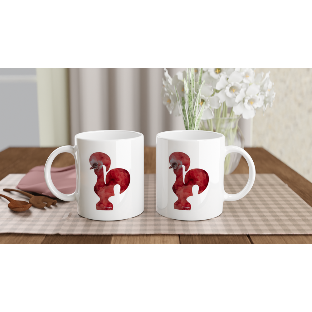 CANECA GALO DE BARCELOS EM FLOR - ROSAS