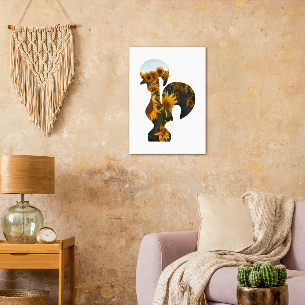 POSTER ROOSTER OF BARCELOS IN BLOOM - SUNFLOWERS 