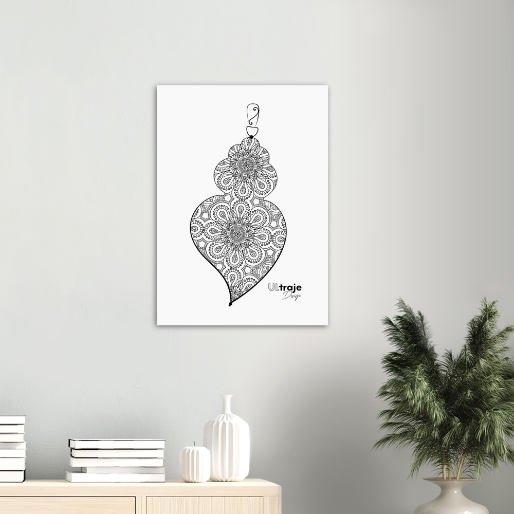 HEART OF VIANA POSTER IN FILIGREE - WROUGHT IRON 