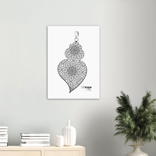 HEART OF VIANA POSTER IN FILIGREE - WROUGHT IRON 