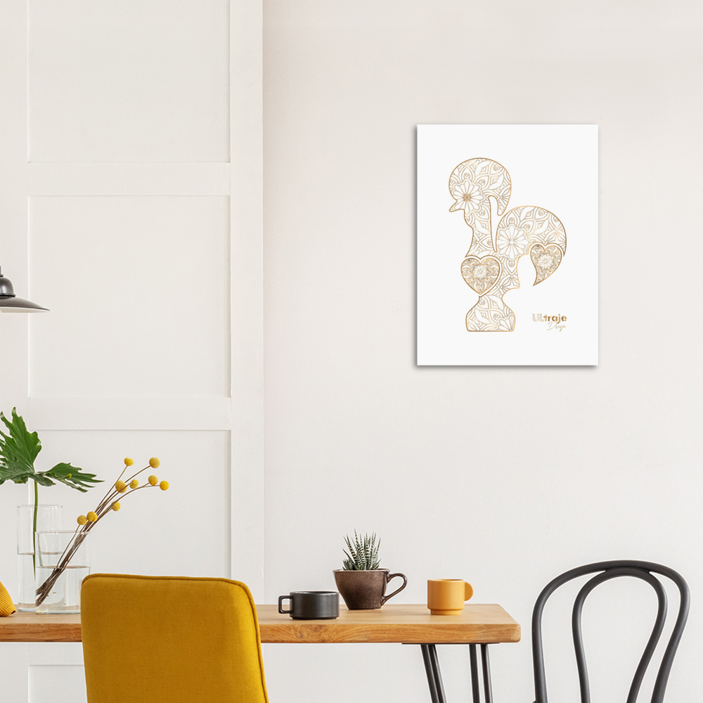 BARCELOS ROOSTER POSTER IN FILIGREE - GOLD 