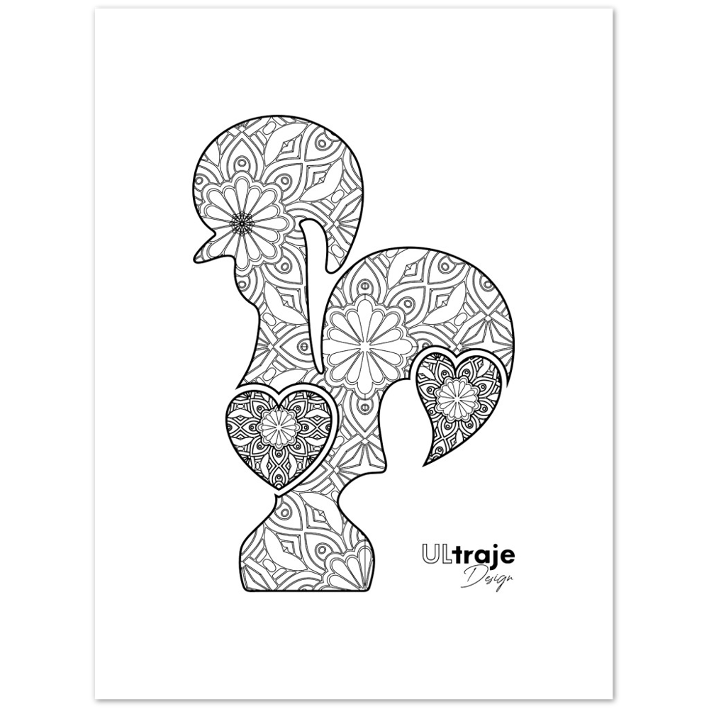 BARCELOS ROOSTER POSTER IN FILIGREE - WROUGHT IRON 