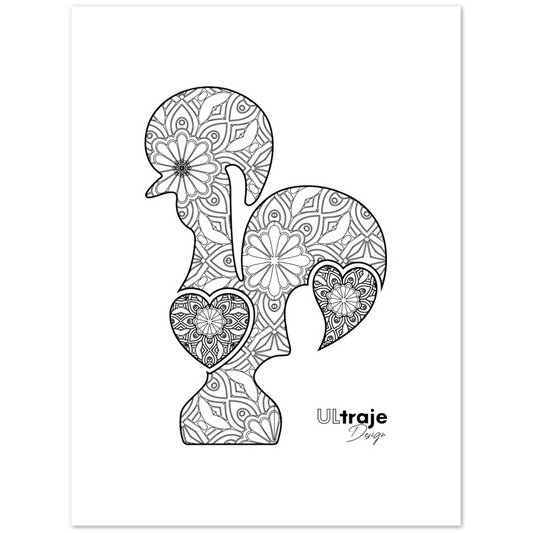 BARCELOS ROOSTER POSTER IN FILIGREE - WROUGHT IRON 