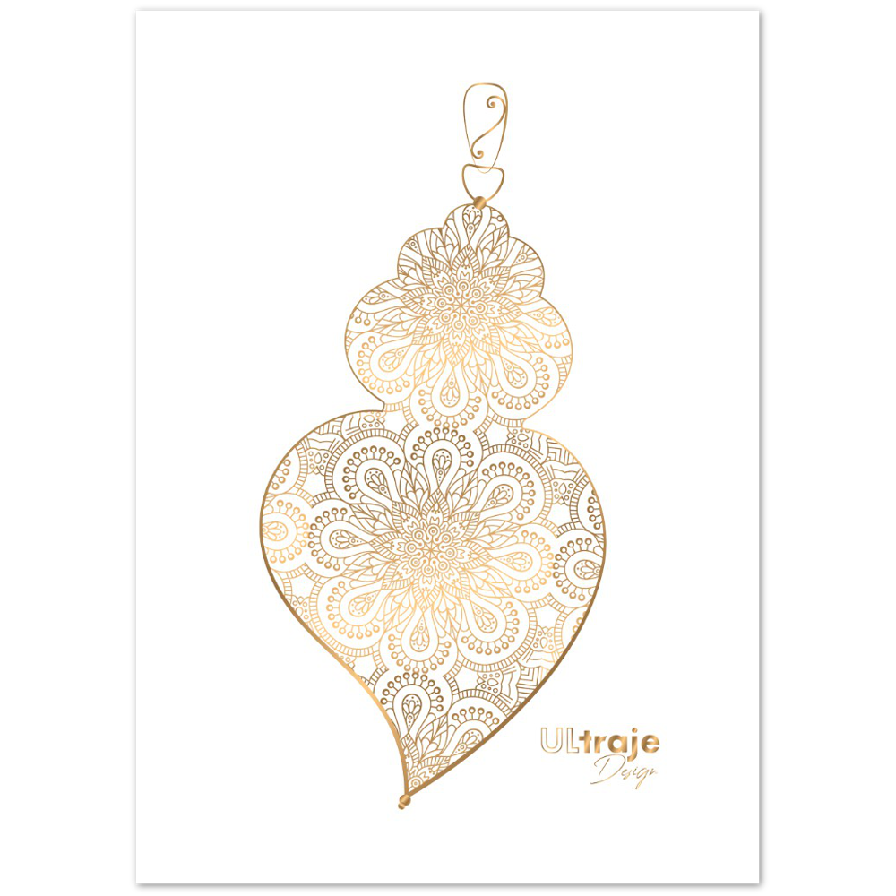 HEART OF VIANA POSTER IN FILIGREE - GOLD 