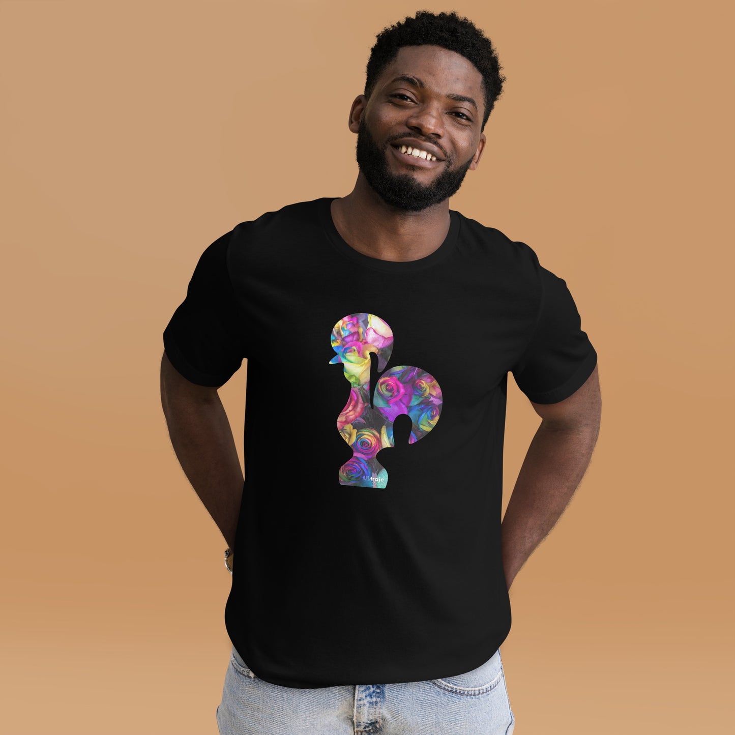 T-SHIRT UNISEXO GALO DE BARCELOS - ROSAS TINGIDAS