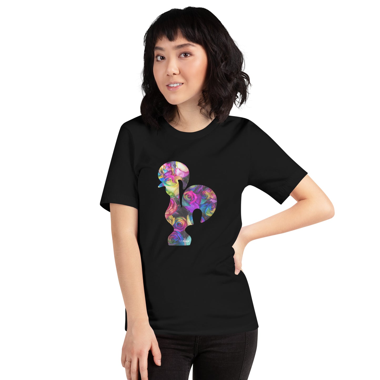 T-SHIRT UNISEXO GALO DE BARCELOS - ROSAS TINGIDAS