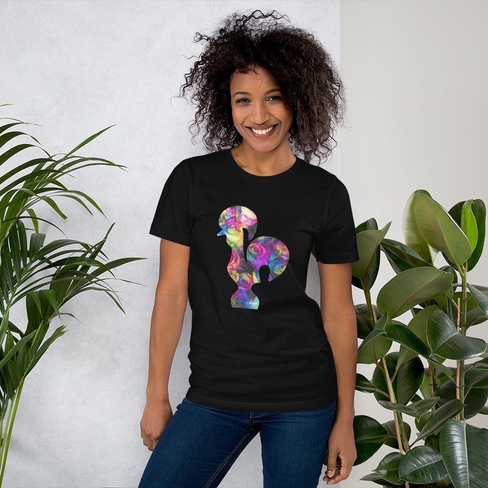 T-SHIRT UNISEXO GALO DE BARCELOS - ROSAS TINGIDAS