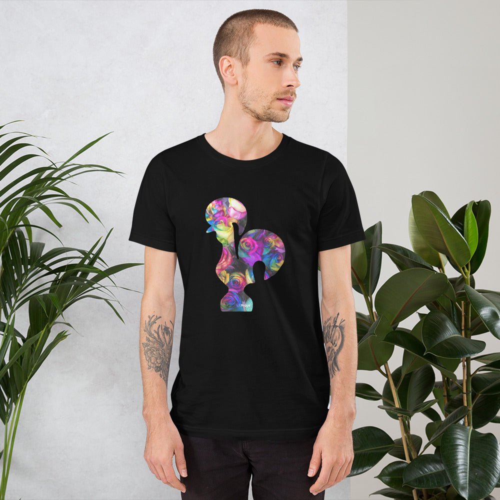 T-SHIRT UNISEXO GALO DE BARCELOS - ROSAS TINGIDAS