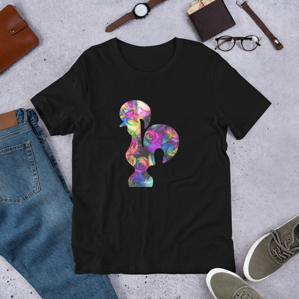 T-SHIRT UNISEXO GALO DE BARCELOS - ROSAS TINGIDAS