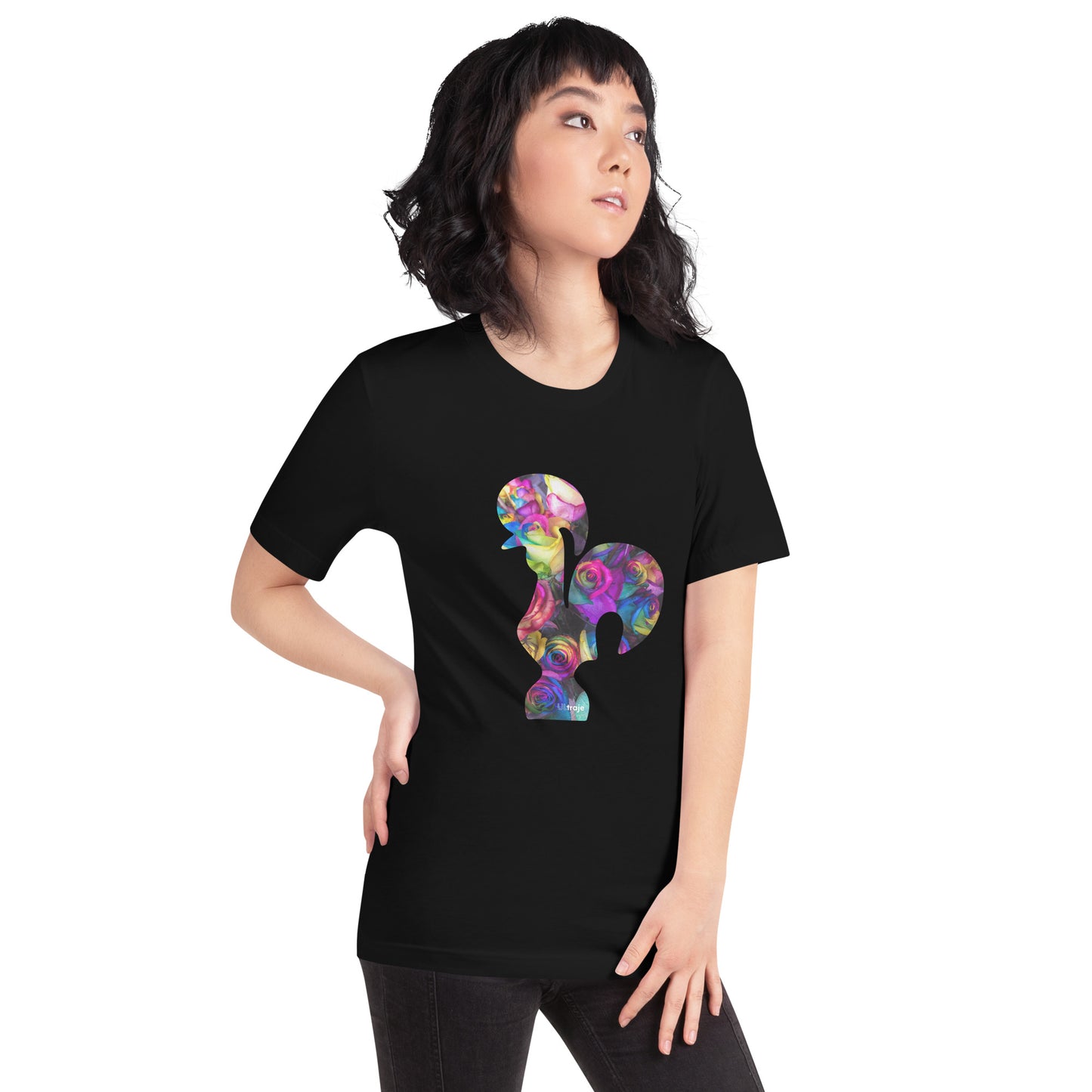 T-SHIRT UNISEXO GALO DE BARCELOS - ROSAS TINGIDAS