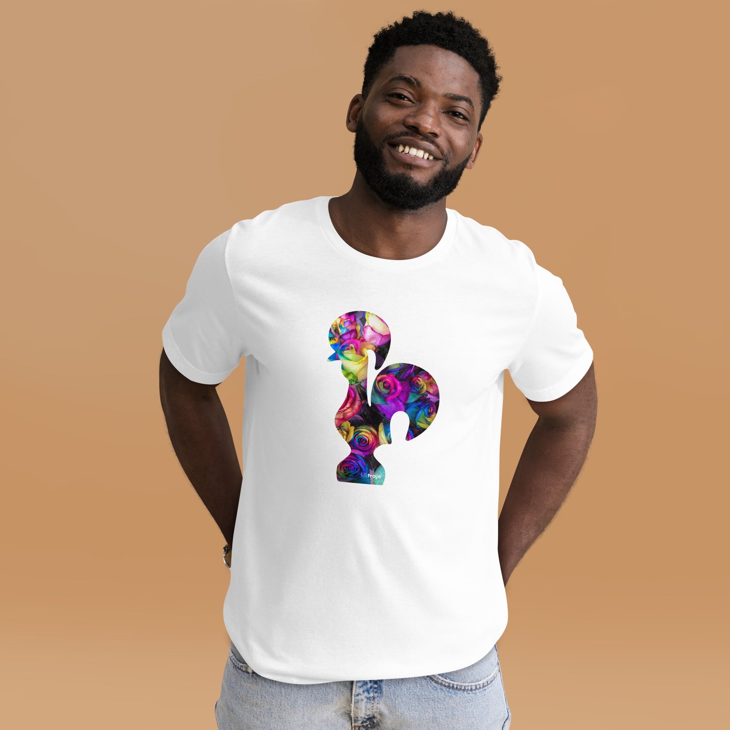 T-SHIRT UNISEXO GALO DE BARCELOS - ROSAS TINGIDAS