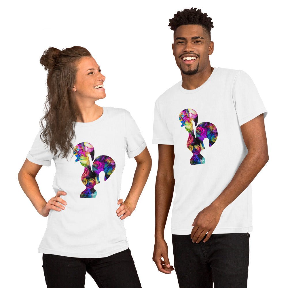 T-SHIRT UNISEXO GALO DE BARCELOS - ROSAS TINGIDAS