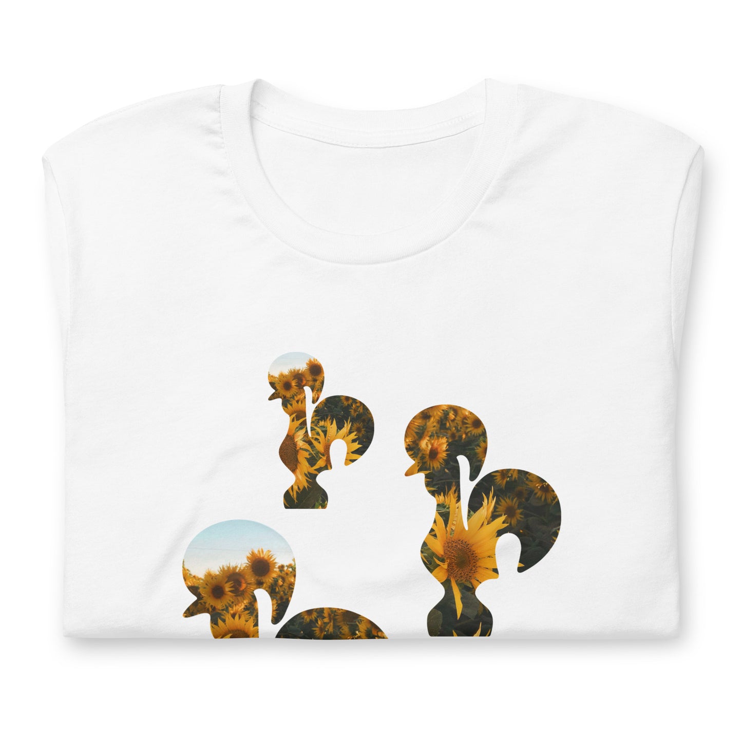 T-SHIRT UNISEXO GALO DE BARCELOS - 3 GALITOS SUNFLOWERS