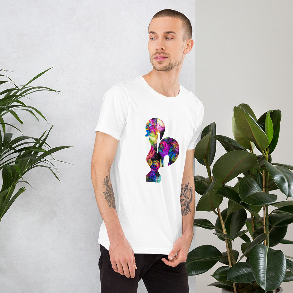 T-SHIRT UNISEXO GALO DE BARCELOS - ROSAS TINGIDAS