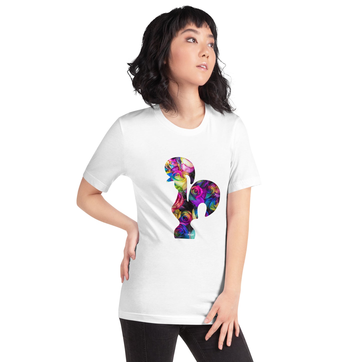 T-SHIRT UNISEXO GALO DE BARCELOS - ROSAS TINGIDAS