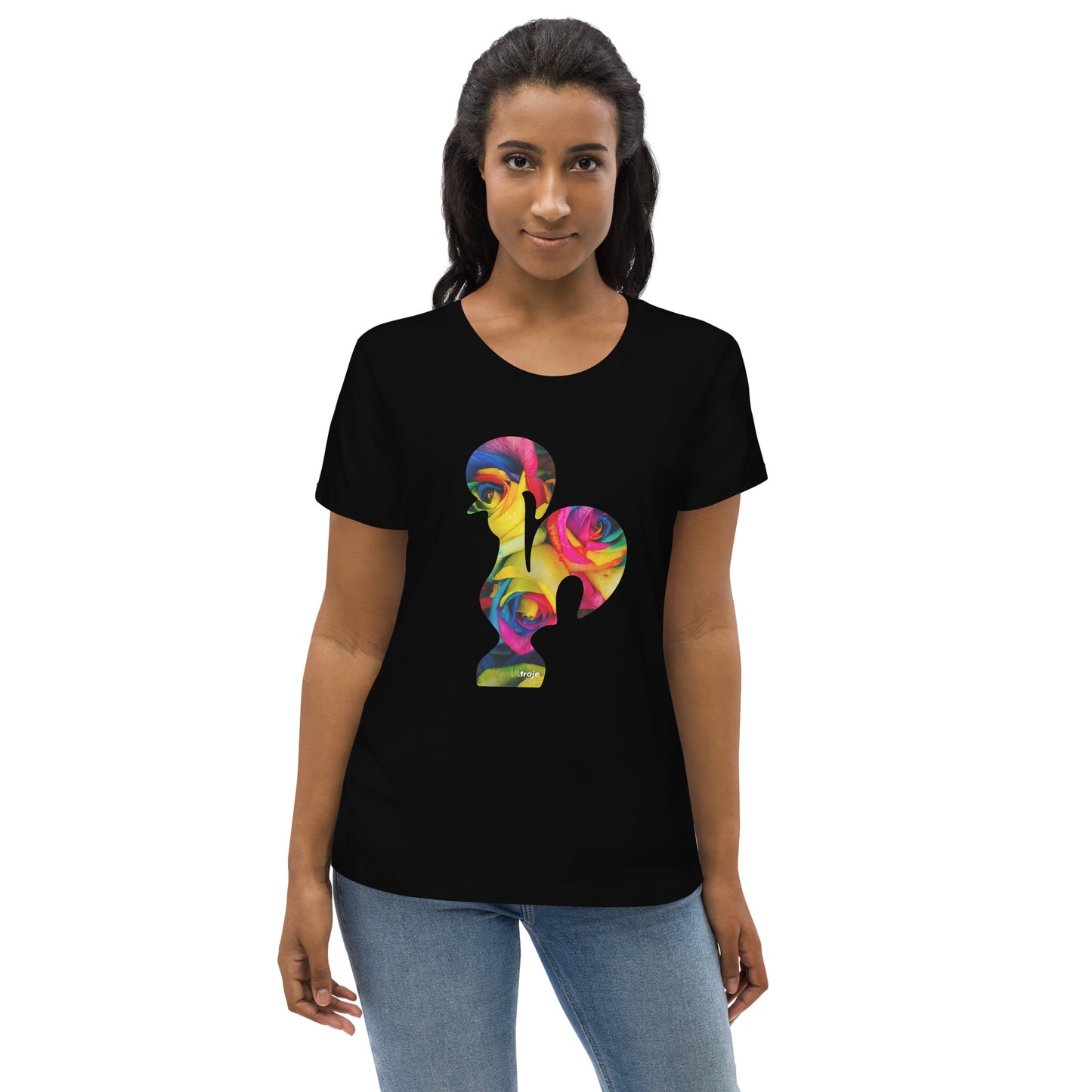 T-SHIRT FEMININA GALO DE BARCELOS - ROSAS