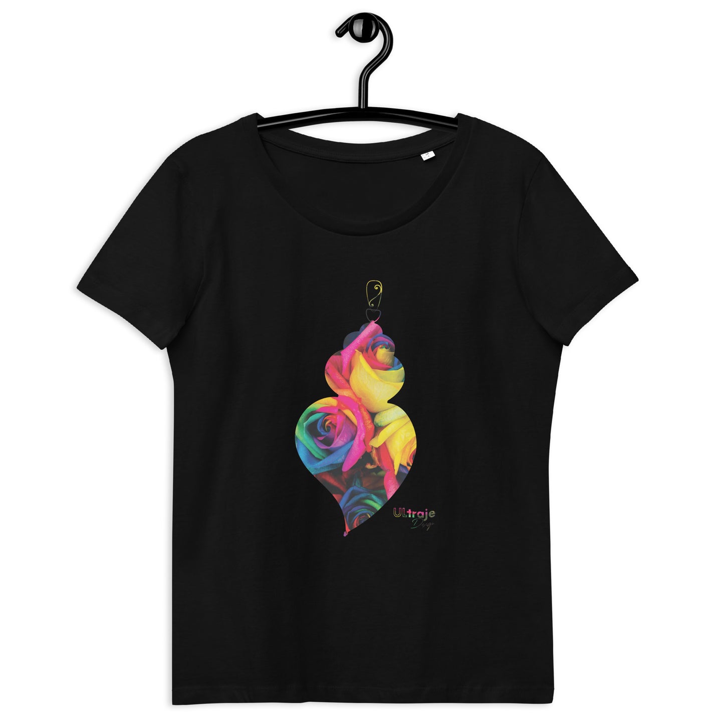 T-SHIRT FEMININA CORAÇÃO DE VIANA - ROSAS TINGIDAS