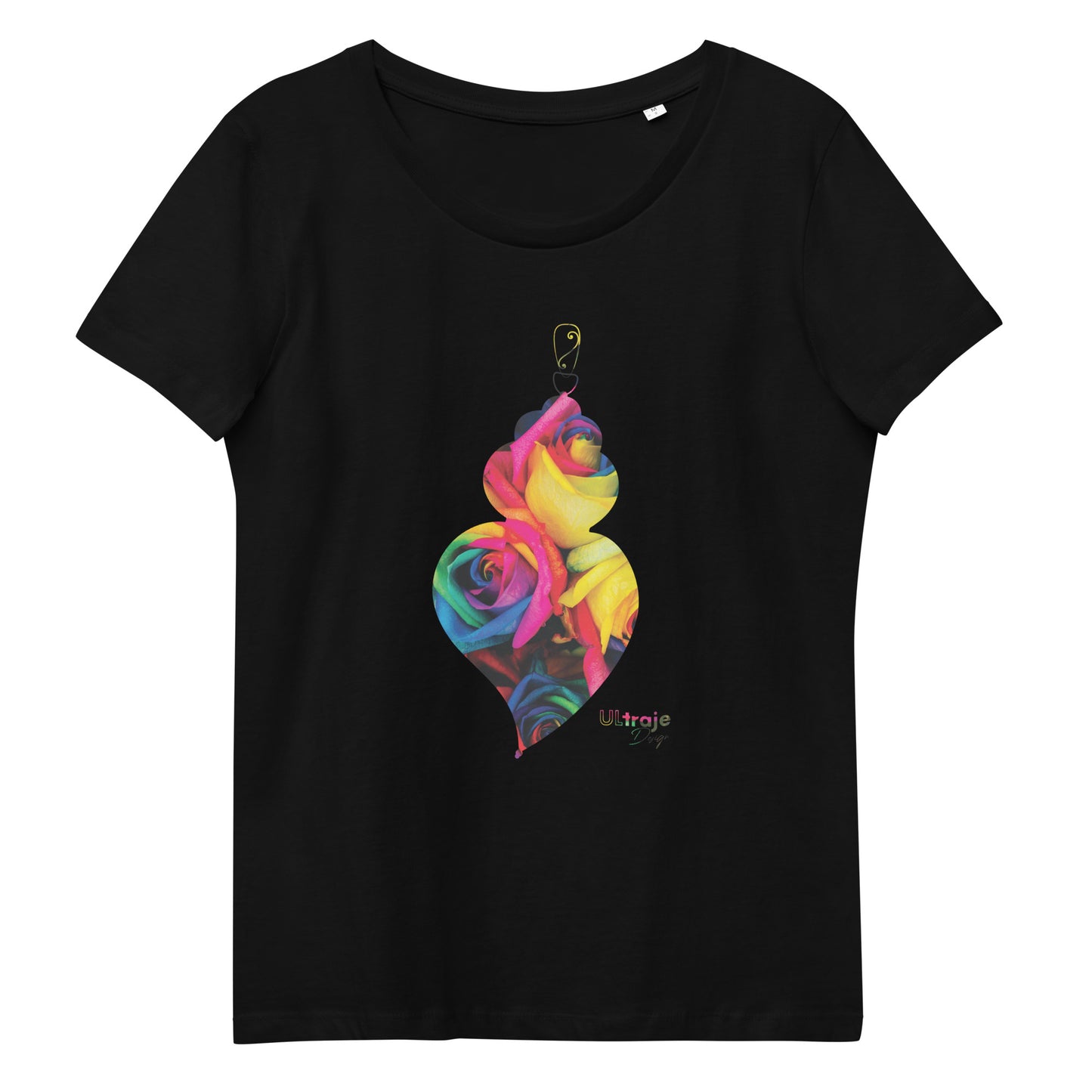 T-SHIRT FEMININA CORAÇÃO DE VIANA - ROSAS TINGIDAS