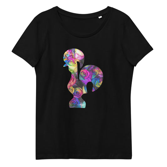 T-SHIRT FEMININA GALO DE BARCELOS - ROSAS TINGIDAS