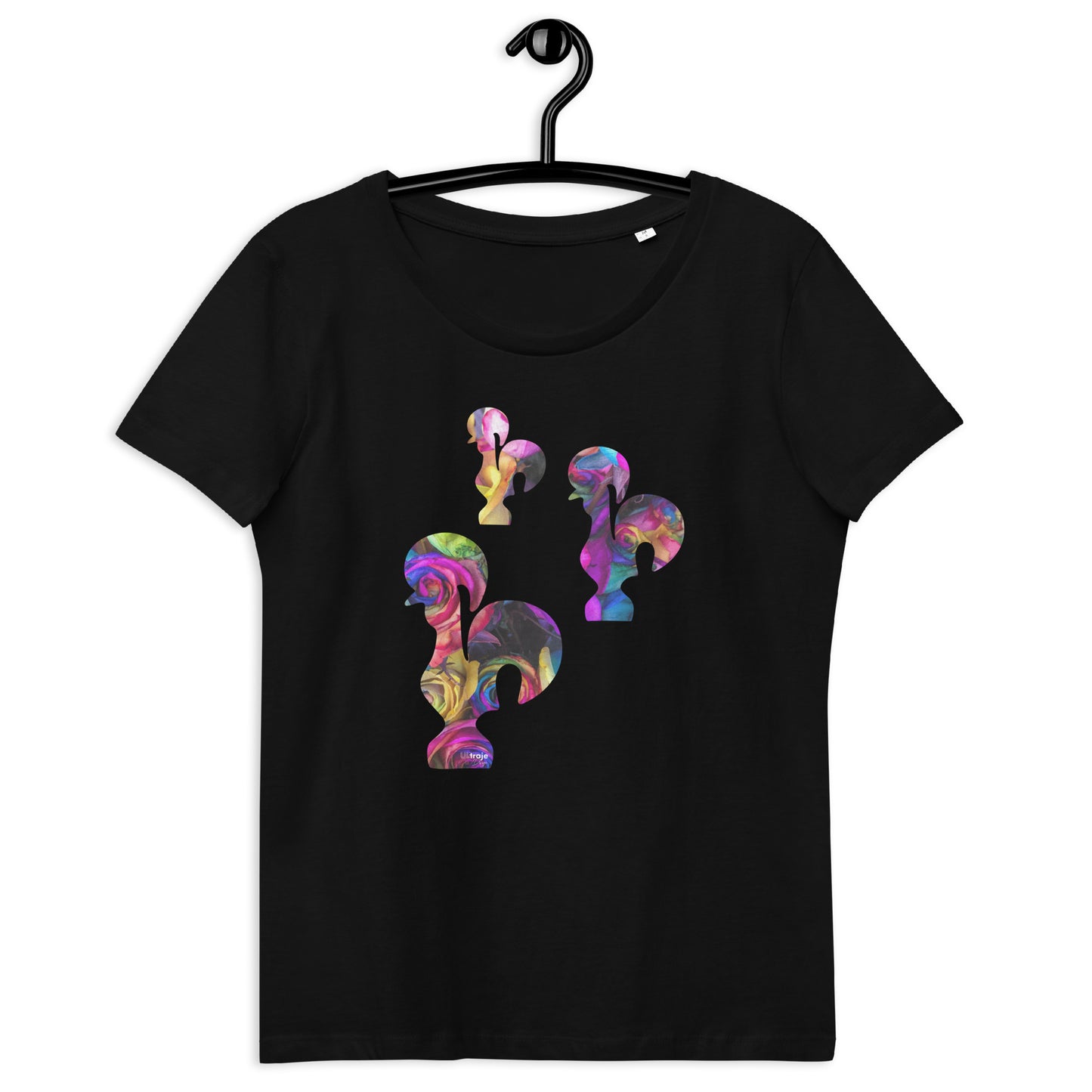 T-SHIRT FEMININA GALO DE BARCELOS - 3 GALITOS ROSAS