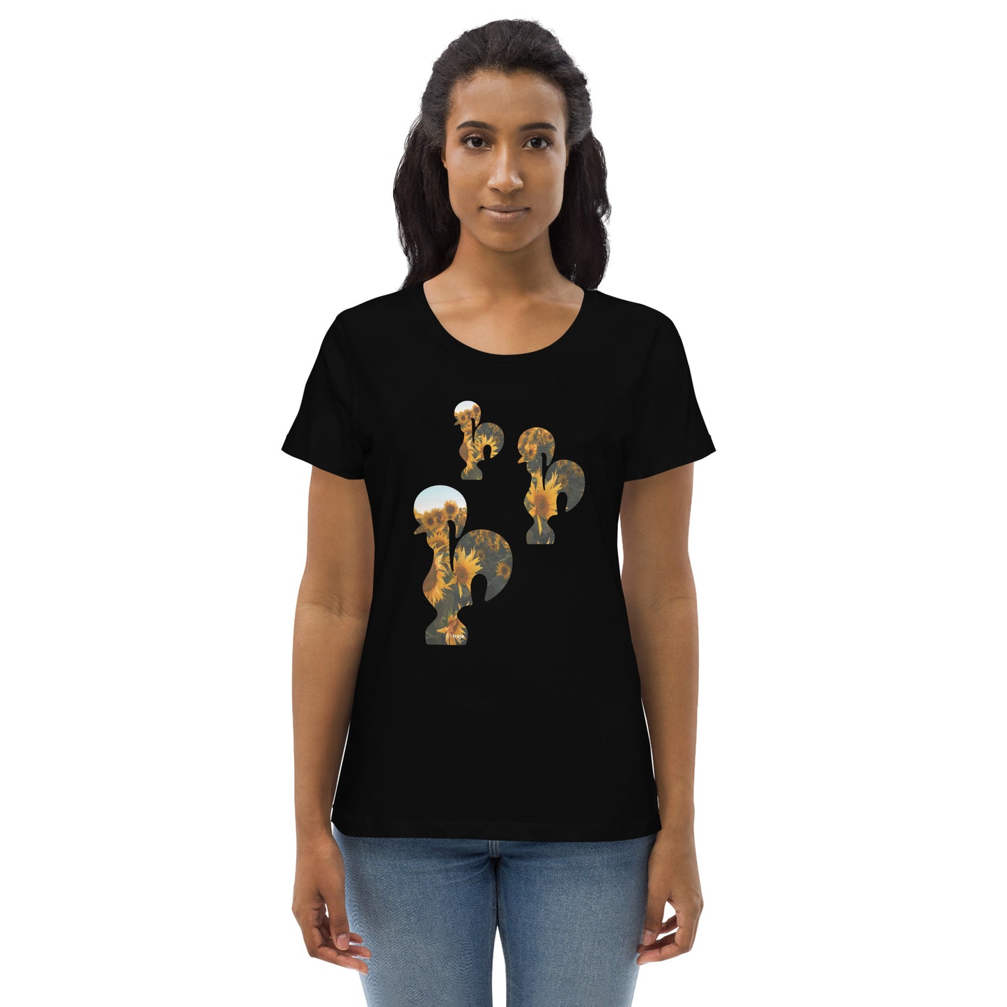 T-SHIRT FEMININA GALO DE BARCELOS - 3 GALITOS SUNFLOWERS