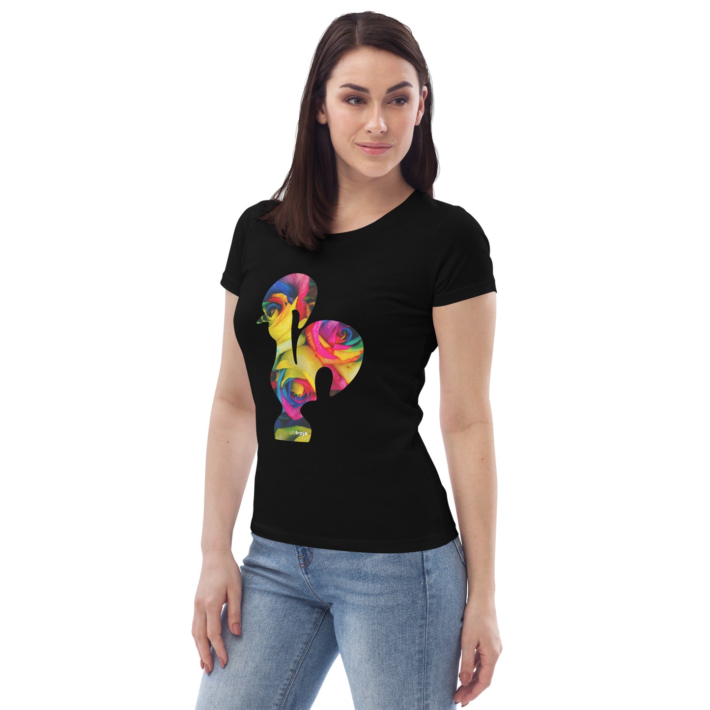 T-SHIRT FEMININA GALO DE BARCELOS - ROSAS