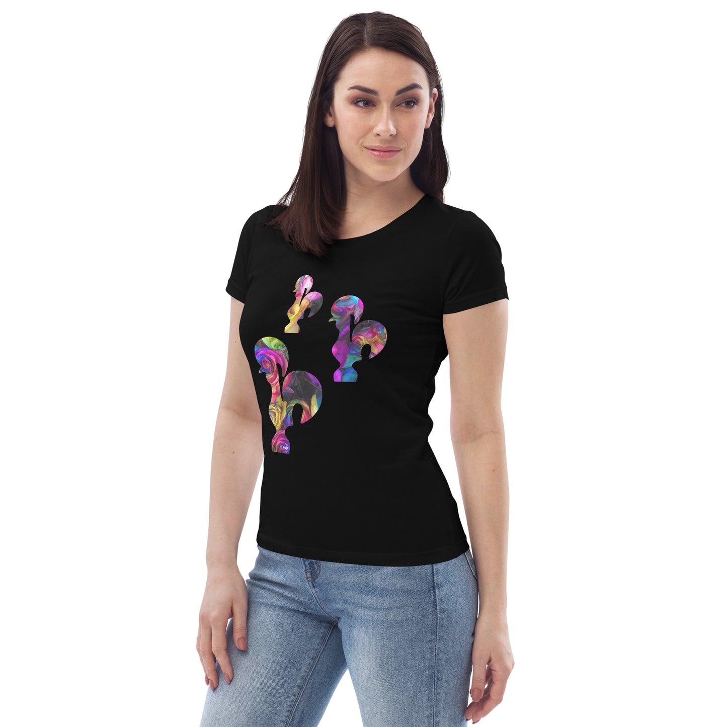 T-SHIRT FEMININA GALO DE BARCELOS - 3 GALITOS ROSAS