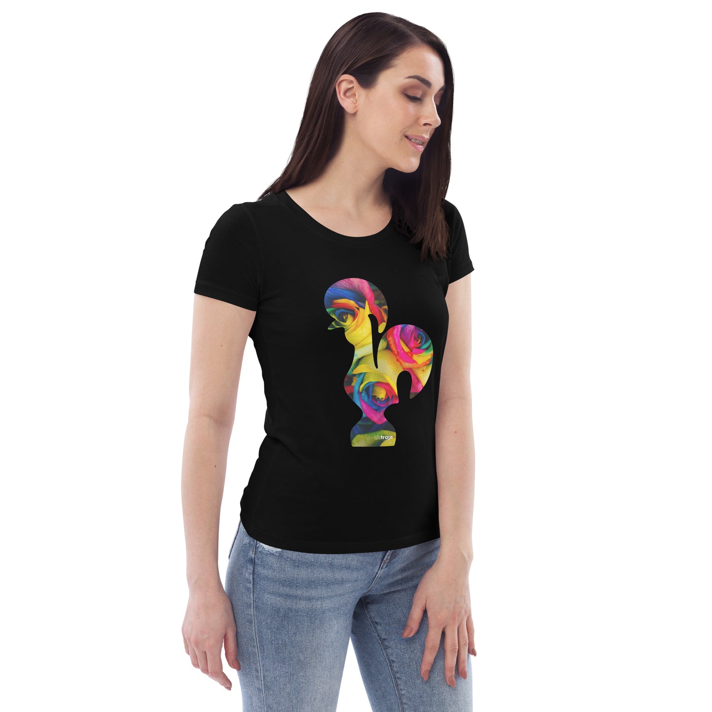 T-SHIRT FEMININA GALO DE BARCELOS - ROSAS