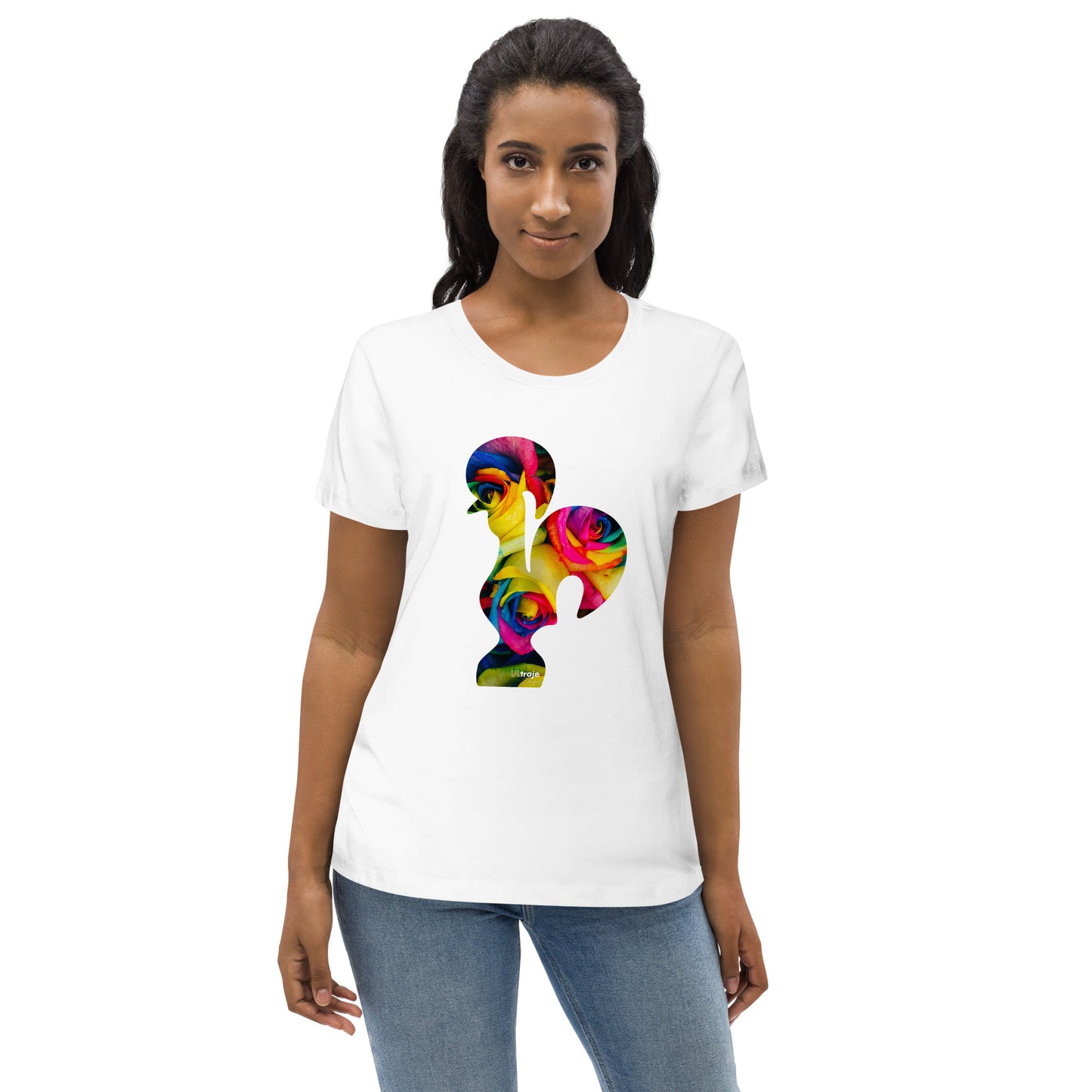 T-SHIRT FEMININA GALO DE BARCELOS - ROSAS