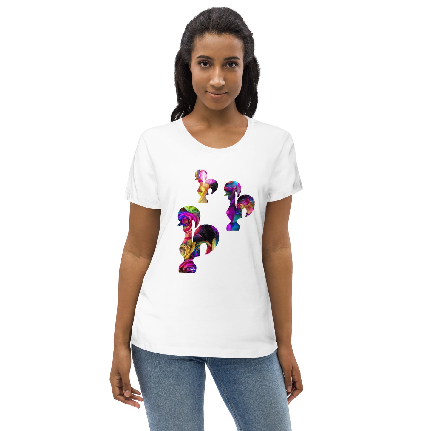 T-SHIRT FEMININA GALO DE BARCELOS - 3 GALITOS ROSAS